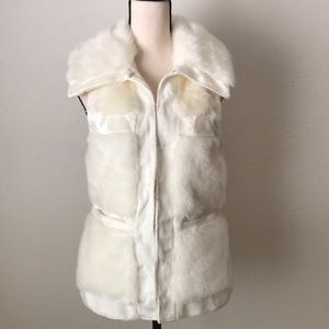 Rachel Zoe Faux Fur Vest - Ivory, XS